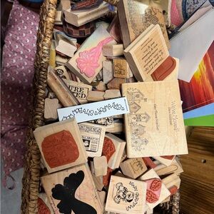 Vintage Assorted Rubber Stamps Set